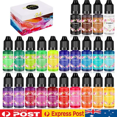 24 Bottles Epoxy UV Resin Coloring Dye Liquid Colorant Resin Pigment Craft DIY • $26.99
