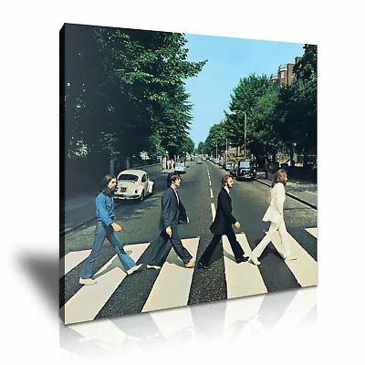 THE BEATLES Abbey Road Stretched Canvas 56x56cm / 20X20 Inch • £25.99