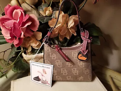 Super Sale! Auth Dooney & Bourke Small Tan Signature 'Bitsy Bag' NU W/ Tag! • $25