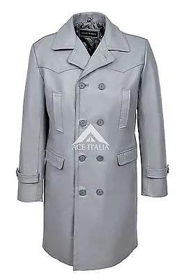 Men's 'WW2 GERMAN Grey ANILINE Cowhide Leather Marine Jacket Coat U-BOAT • $161.33