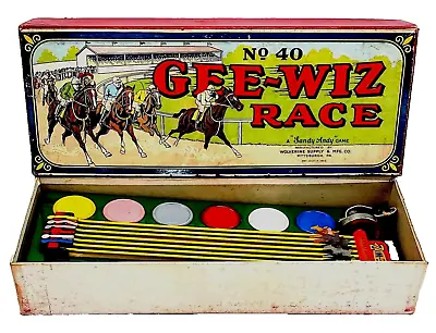 Vintage 1920's Wolverine Gee-Wiz No 40 Tin Toy Horse Racing Game In Original Box • $179.95