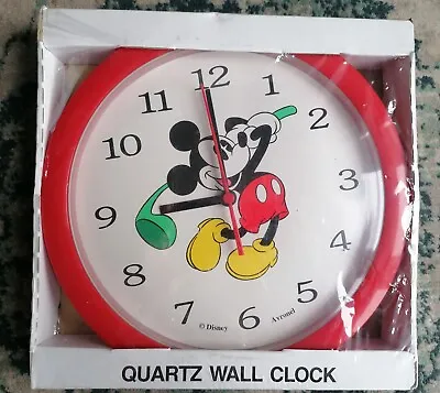 Vintage Disney Mickey Mouse Wall Clock 1980's Avronel Germany Brand New Os2 • $18.61