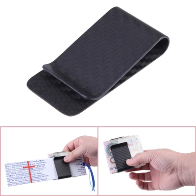$9.83 • Buy Real Carbon Fiber Money Clip Business  Credit  Cash Wallet Polished Z6M0
