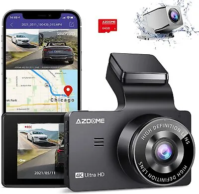 $159.99 • Buy AZDOME 4K Dual Dash Cam UHD 3840x2160P+1080P Front And Rear Car Dashboard Camera