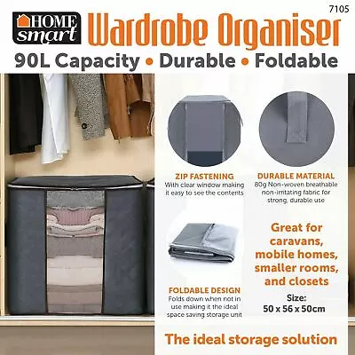 £6.99 • Buy Underbed Clothes Storage Bags BASKET Organiser Wardrobe Cube Closet Boxes 90L
