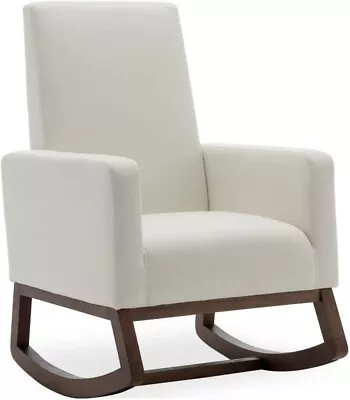 Living Room Rocking Padded Upholstered Fabric Faux Leather High Back Armchair • $179.95