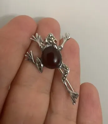 Vintage Sterling Silver Cute Frog Pendant Brooch Pin • $30