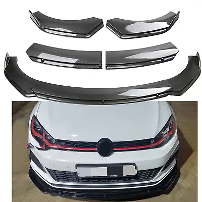 Carbon Fiber Style Front Bumper Lip Splitter Spoiler For VW GOLF MK7 MK7.5 GTI G • $69.99