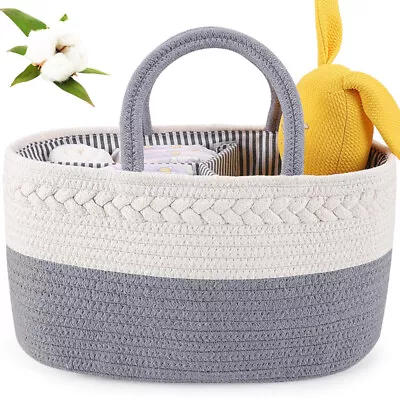 £19.04 • Buy Cotton Baby Diaper Caddy Nursery Storage Wipes Bag Nappy Organizer Container