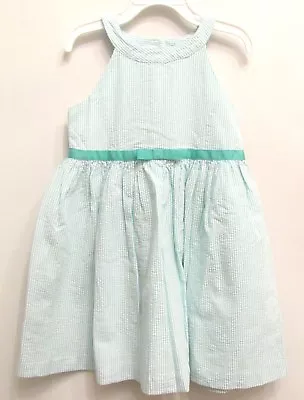 Gymboree Dress 4 Green White Striped Cotton Party Easter Spring Sleeveless New • $26.30