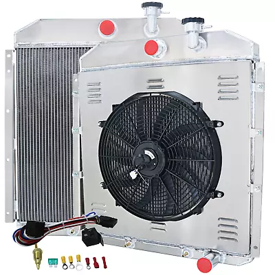 Radiator 4 Row Shroud Fan+Relay For 1955-1959 GMC Truck 4.4L 5.2L 5.3L 5.7L 6.1L • $309