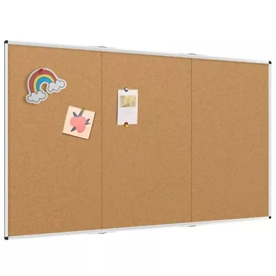 VIZ-PRO Cork Board Foldable Bulletin Board 96 X 48 Inches Message Board • $197.91