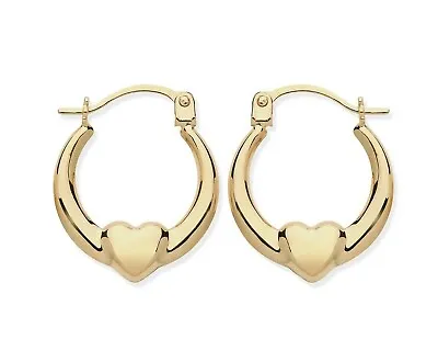 9ct Gold Children's Heart Hoop Earrings - Real 9ct Gold • £29.95