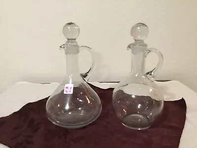 2 Nachtmann Bleikristall Wine Decanter With Handles Vintage Different Shapes 10” • $55