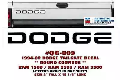 Qg-809 1994 1995 199 1998 2000 2001 2002 Dodge Ram Tailgate Decal Round Corners • $32.85