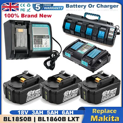 For Makita 18V Battery / Charger BL1860 BL1850B LXT DTD153 DTD154 DMR115 DMR110 • £181.90