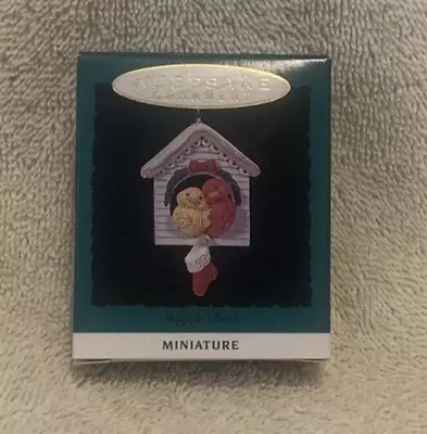 1993 Hallmark Keepsake Snuggle Birds In Birdhouse Miniature Ornament - NIB • $5.99