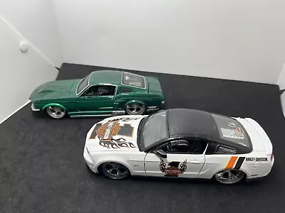 2x Maisto 1:24 Diecast Model Cars-  1967 Ford Mustang GT + 2011 Harley Davidson • $49