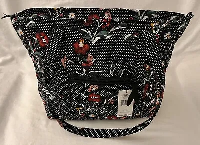 Vera Bradley Small Vera Tote In Perennials Noir Dot • $60