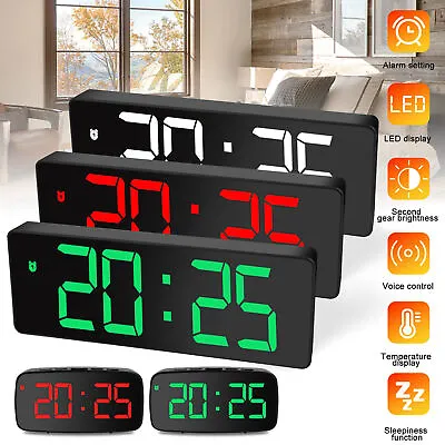 Digital LED Alarm Clock Snooze Display Temperature Time Desk Decor Large Mirror • $12.98