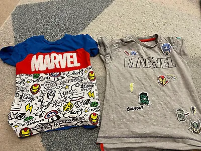 X2 Boys Marvel T-Shirts - Ages 4-6 - Great Condition • £4