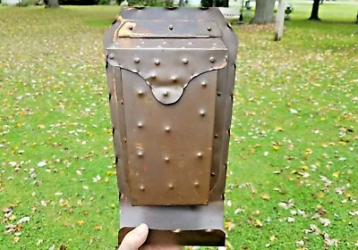 Arts & Crafts Copper Mailbox DRUMGOLD Vertical Wall Mount VINTAGE Hand Wrought • $195