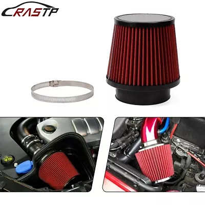 4  100mm Red Performance High Flow Cold Air Intake Cone Replacement Dry Filter • $17.95