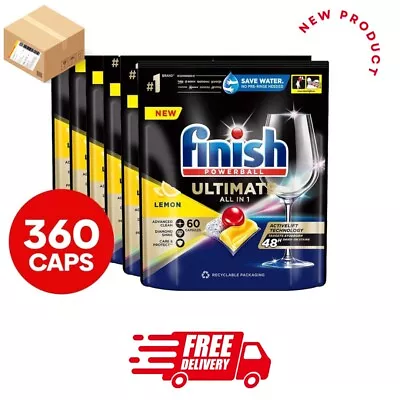 6 X 60pk Finish Powerball Ultimate All In 1 Dishwashing Caps Lemon Sparkle • $160