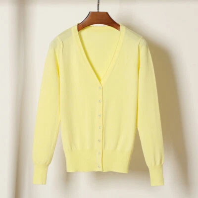 $13.10 • Buy Outwear Cardigan Sweater Knitted Top Long Sleeve Slim Fit Fashion Casual V-Neck