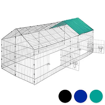 Rabbit Enclosure Run Cage Pet Hutch Outdoor Playpen Metal Secure Sunshade New • £38.99