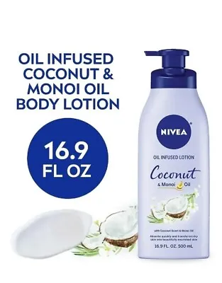 Nivea Oil Infused Body Lotion Coconut & Monoi Oil 16.9 Oz Pump New • $12.98