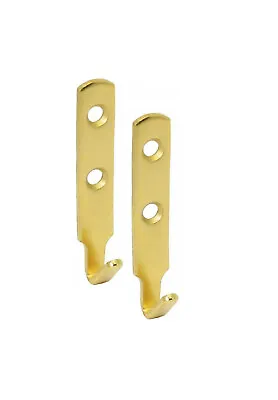 60MM HEAVY DUTY BRASS PICTURE J HOOK FRAME MIRROR CANVAS HOOKS HANGING PHOTO X 2 • £2.69