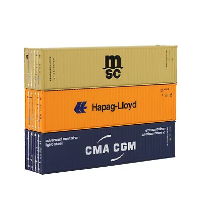 3pcs Mixed N Scale 40ft Shipping Container 1:160 40' Cargo Box With Magnets • $20.99