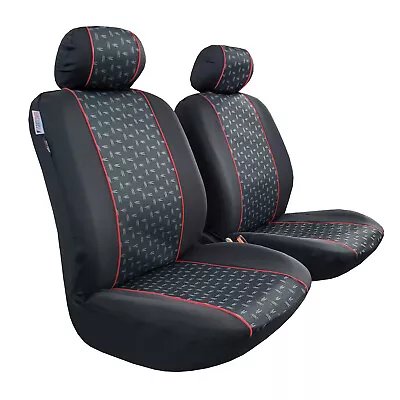 $47.29 • Buy For Mitsubishi Triton Dual Cab MQ ML MN Seat Covers Jacquard Black Front Pair