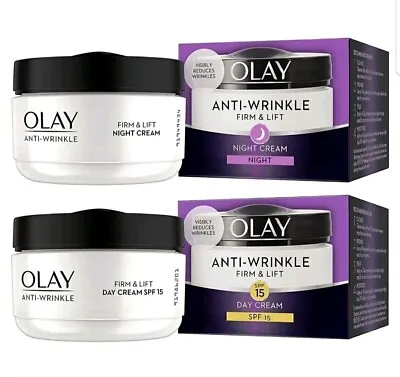 $28.68 • Buy Olay Anti-Wrinkle Firm & Lift SPF 15 Day And Night Cream 50ml Bundle Set