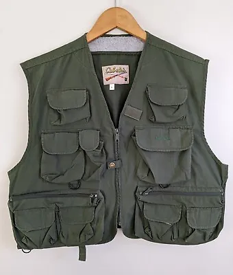 Cabela Fishing Vest Utility Hunting Pockets Lightweight Zip Mens L Ranger Green • $27.74