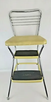 Vintage Cosco Kitchen Metal Step Stool Chair Flip Up Seat Retro Mid Century • $145