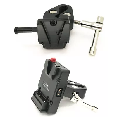 Mini V-lock Mount Battery Plate Power Adapter + Clip Crab Clamp For Sony V Mount • $24.69