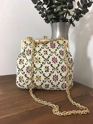 1960s Floral Tapestry Purse Vintage Carpetbag 60s Purses Retro Handbag Purse • $64