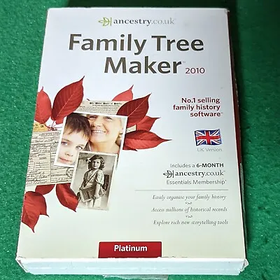 Family Tree Maker 2010 Platinum Edition Ancestry.co.uk New Old Stock & Sealed  • £125.95