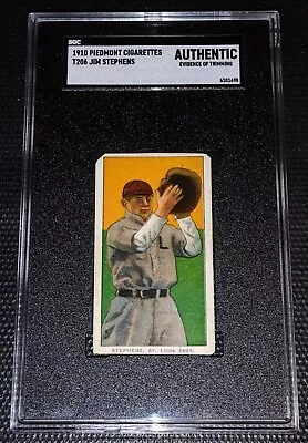 ⚾ GRADED SGC 1909-1911 T206 JIM STEPHENS Tobacco Baseball Card ROOKIE RC Rare ⚾ • $30