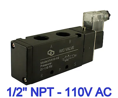 1/2  Inch 4 Way Pneumatic Directional Control Electric Solenoid Valve 110V AC   • $59.99