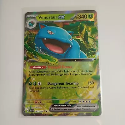 Pokémon TCG Venusaur Ex Scarlet & Violet-151 003/165 Holo Double Rare • $0.01