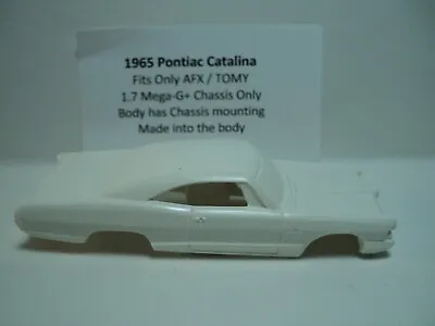 HO Slot Car Body 1965 Pontiac Catalina White AFX TOMY Mega-G+ 1.7 Long Chassis • $7.99