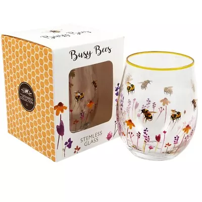 The Leonardo Collection Busy Bees Gin Cocktail Glass Tumbler Stemless • £11.99