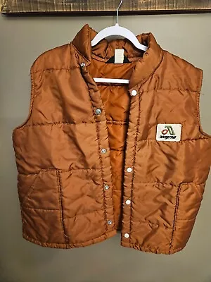 Vintage Swingster USA ASGROW Seed Co  Puffer Vest Mens 2X Copper Brown • $30