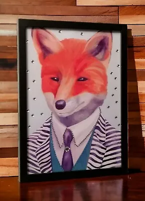 3D Bling Effect Fox Picture Framed Size A4 In Box Frame  • £14.99