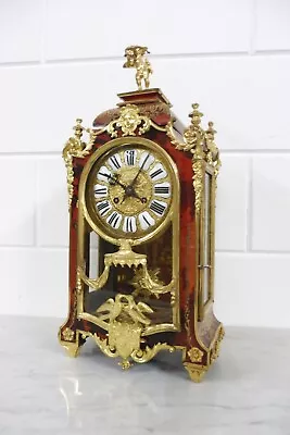 Antique French Boulle Clock Desk Clock Mantel Clock Paris 1860 Restored • $1450