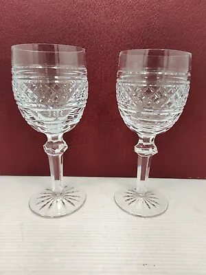 $100 • Buy Waterford Crystal Castletown Water Goblet Glasses 7-5/8 Pair