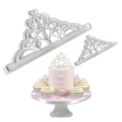 Set Of Two Tiara Crown Cookie Cutters - Crown Princess Mould Embosser • £3.99